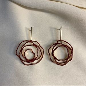 Rose abstract earrings